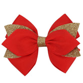 Rowagy cute baby girl ribbon bows with red clip, ideal for daily wear and special occasions.