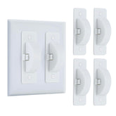 Roxiuc White Light Switch Guard being installed to prevent curious fingers.