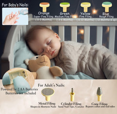 Royal Angels Baby Nail Trimmer close-up showing cushioned attachments for gentle filing.