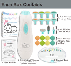 Royal Angels baby sandpaper attachments provide gentle nail shaping.