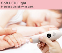 Royal Angels whisper-quiet nail file with LED light for nighttime grooming