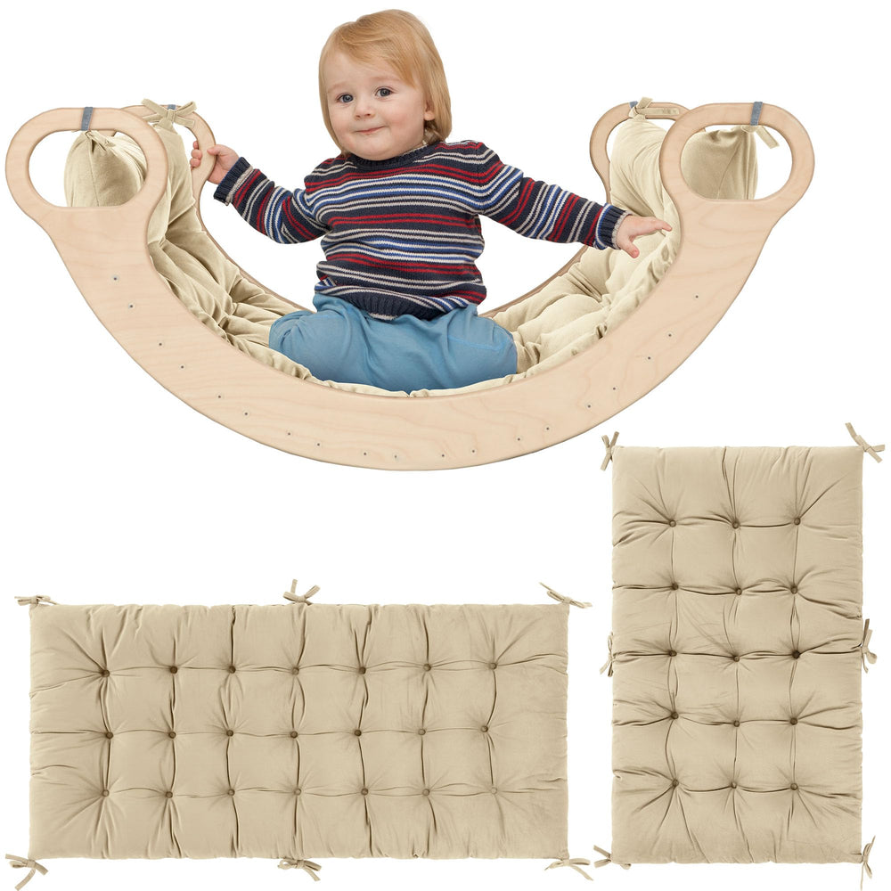 ROYALAY premium climbing arch cushion on apricot mat provides soft padding for safe arch play.