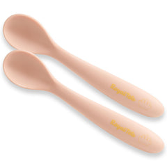 RoyalTots soft-tip pink spoon for gentle self-feeding and BLW