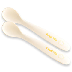 RoyalTots soft-tip spoons offer gentle gum contact for confident self-feeding.