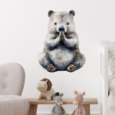 RoyoLam Cute Yoga Wombat wall decal brightens a nursery space