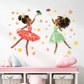 RoyoLam dancing-girls-butterflies-stars wall sticker brightens nursery walls and is removable.