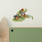 RoyoLam lifelike red-eyed tree frog wall decal brightens nursery decor with vivid color