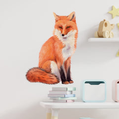 RoyoLam Red Fox wall decal in a nursery brightens playtime space