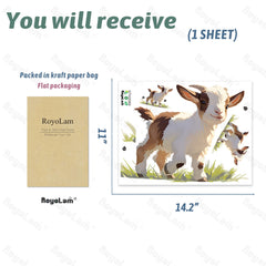 RoyoLam walking goat wall decal energizes living rooms and bedrooms with friendly animal art.