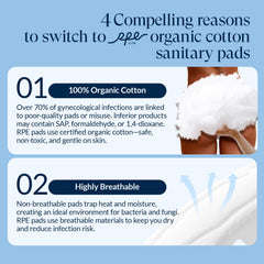 RPE Life ultra-absorbent core offers reliable, day-long protection