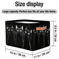 RPWOBBYQ Curious Black Cats storage box collapsible design saves space when not in use