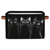RPWOBBYQ Curious Black Cats storage box front view ideal for neat shelves