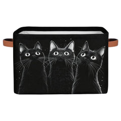 RPWOBBYQ Curious Black Cats storage box front view ideal for neat shelves