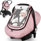 Rquite waterproof baby car seat cover provides warm protection