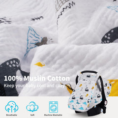 Rquite car seat cover with large mesh window for airflow and visibility