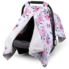 Rquiet car seat cover with warm minky inside for cozy rides
