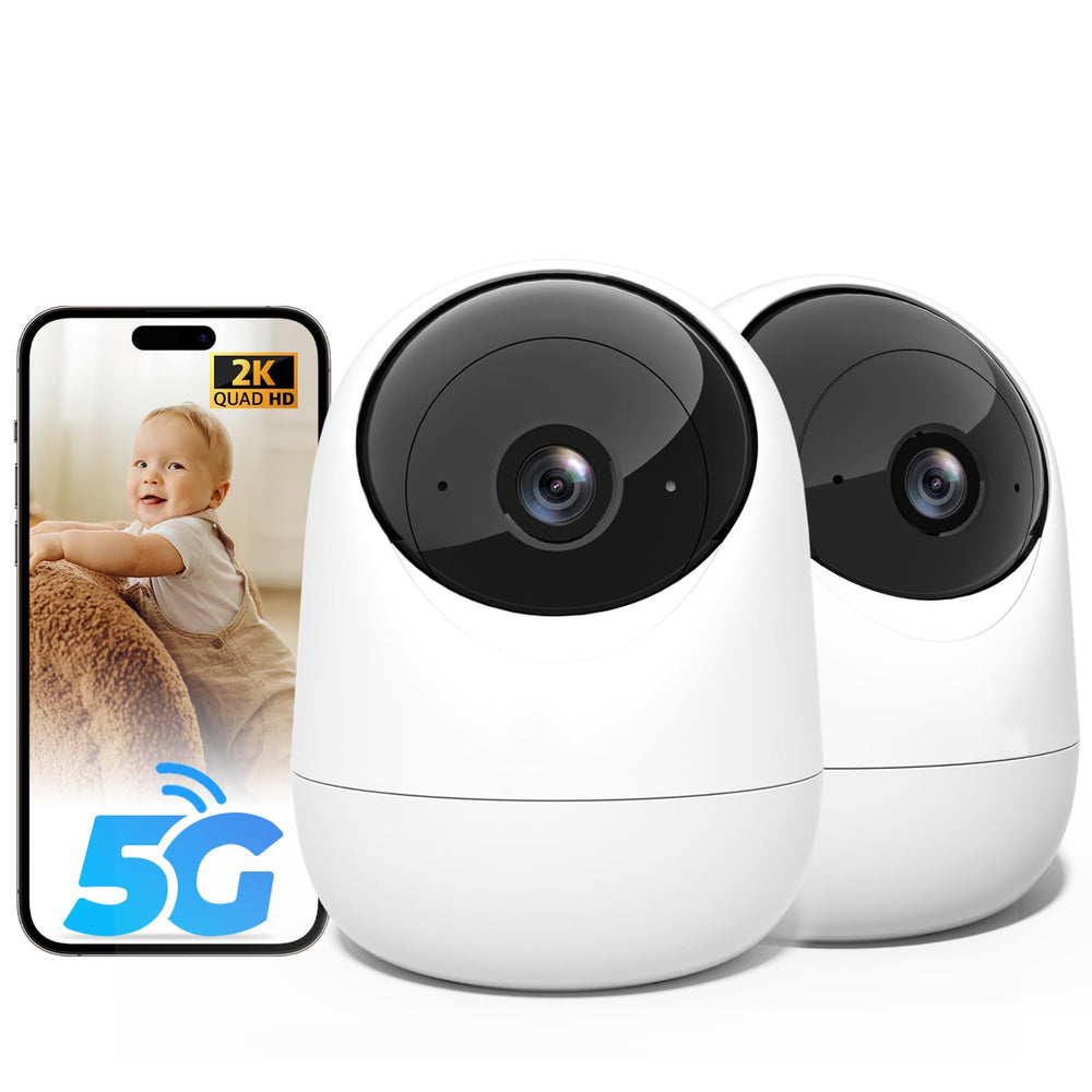 Rraycom 2K indoor camera with 360° coverage for complete room monitoring.