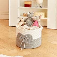 R RUNKA elephant large basket top view shows opening access to items.