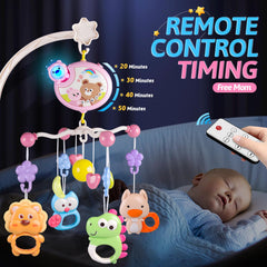 RSEPD crib mobile five rattles with teethers invite sensory exploration.