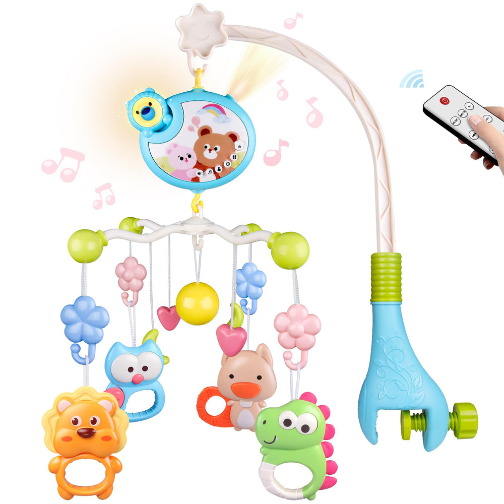 RSEPD crib mobile with music and lights projecting soothing bedtime visuals