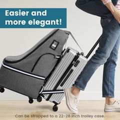 RUCYEN rolling car seat travel bag side view showing durable construction for frequent travel.