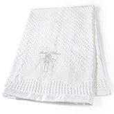 Runeaoys baby blanket with cross embroidery for baptism keepsake and photo-ready moments.