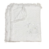Runeaoys baby blanket with crosses and doves embroidery for baptism keepsake photos