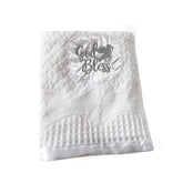Runeaoys baptism blanket with cross embroidery for christening moments