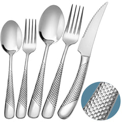 Runfly hammered silverware knife for daily meals