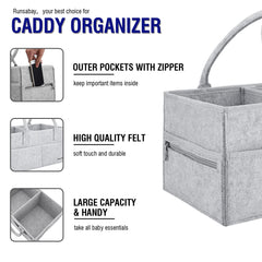 Runsabay changing table organizer shows side pockets for quick access to essentials