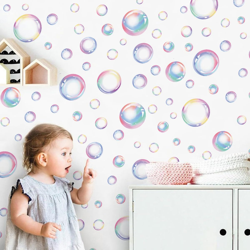 Runtoo bubble wall decals with watercolor bubbles for a soft, dreamy ambiance.