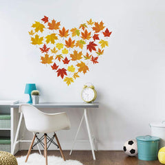 Runtoo Decalplanet maple leaf wall sticker 5x6 inch close-up adds cozy autumn vibes