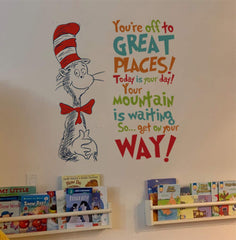 Runtoo Dr Seuss wall art quotes enhancing classroom decor.