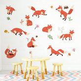 Runtoo large fox wall decal forest scene for nursery walls, sparking imaginative play