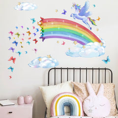 Runtoo Rainbow Wall Art Butterflies adds vibrant color to playrooms and bedrooms.