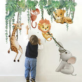 Runtoo Safari wall decal tropical leaves brighten the nursery ambiance