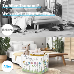 Runtoo waterproof liner baby toy basket keeps bath items contained.