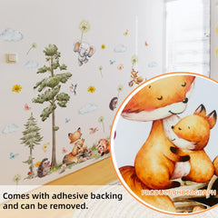 Runtoo woodland elephant decal adds a charming focal point to a kid playroom