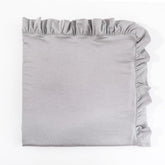 Runzhuoyang grey baby blanket with ruffle edge for cozy nursery.