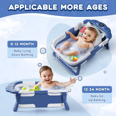 RURING tub with thermometer monitors water temperature for safety