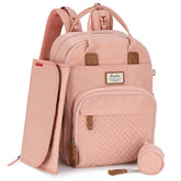 RUVALINO diaper bag backpack with foldable changing mat for on-the-go changes