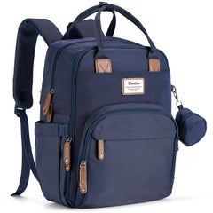 RUVALINO diaper bag backpack in navy with spacious main compartment for easy on-the-go organization.
