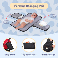 RUVALINO diaper bag backpack with detachable pacifier holder for tidy organization