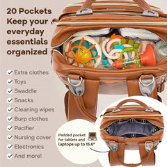 RUVALINO changing pad included for clean diaper changes on the go.