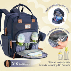 RUVALINO padded laptop pocket protects devices while you manage baby gear.