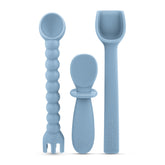 Ryan and Rose Cutie Tensil dual-ended spoon and fork for gentle gums and independent feeding.