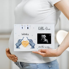 S Divyacoi baby countdown weeks frame highlights milestone pregnancy moments.