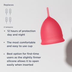 Saalt reusable eco-friendly cup emphasizes sustainable period protection.