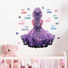 Sacinora butterfly and motivational quotes wall decal for playrooms.