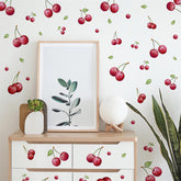 Sacinora cherries wall stickers create playful nursery decor with easy peel-and-stick application.